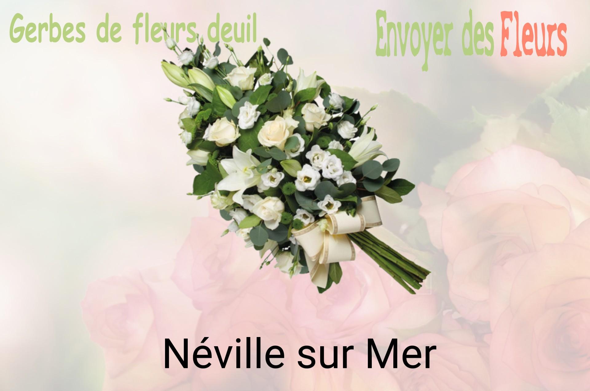 Gerbe de fleurs de deuil livrée à Néville-sur-Mer